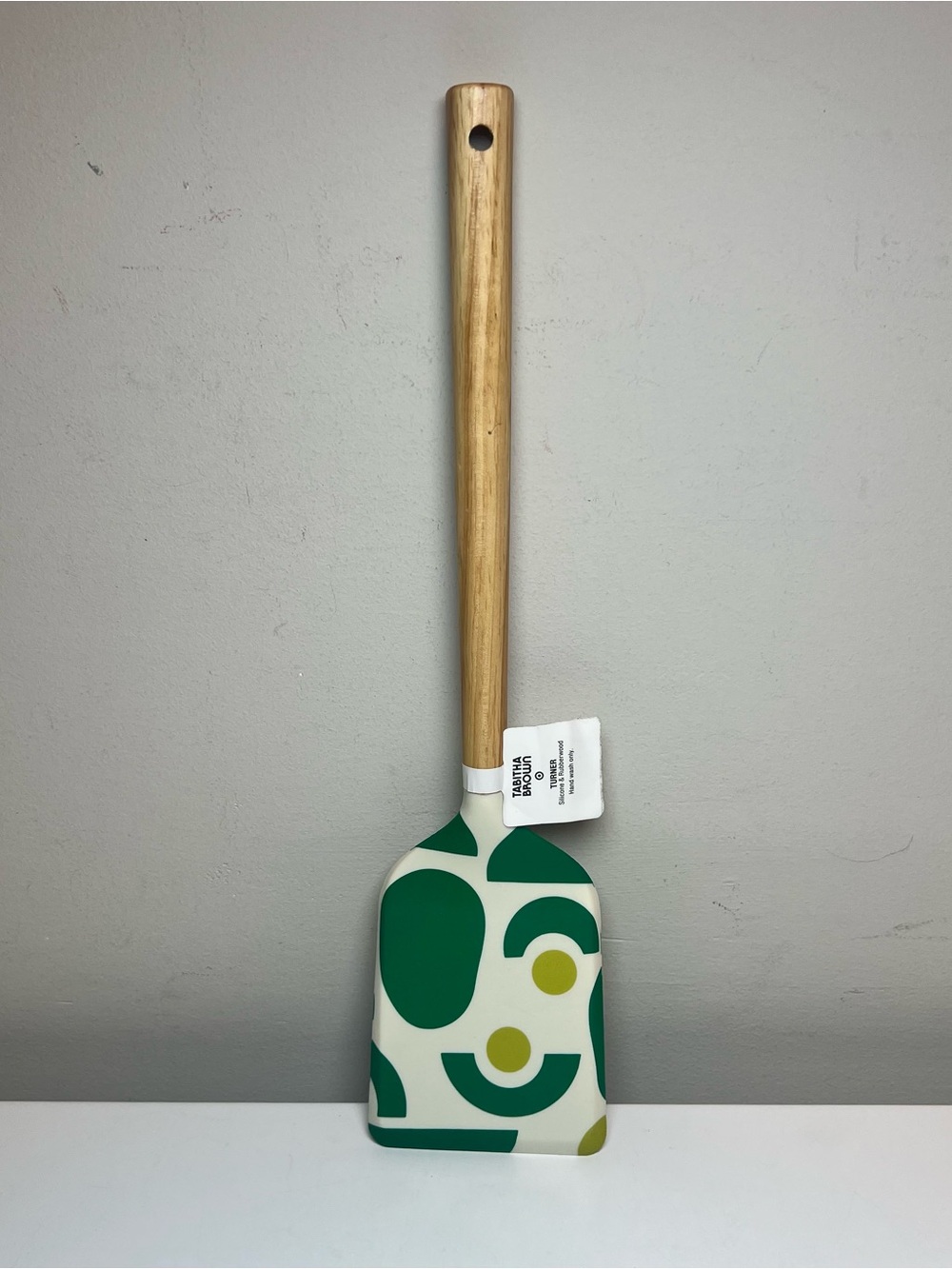 Tabitha Brown Target Green Olive Abstract Silicone Spatula Turner Wood Handle